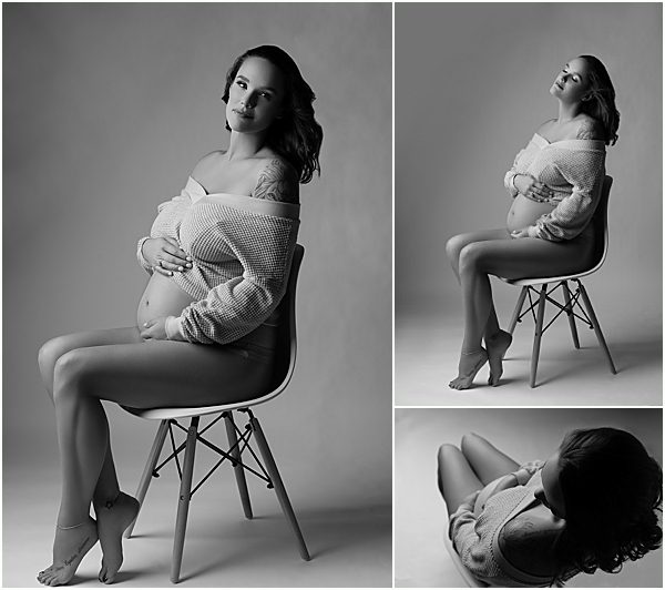 Luxury maternity portrait session in the studio with the premier fine art maternity photographer in Sanford, NC